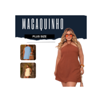 Macaquinho Plus Size Rodado Soltinho Tendencia Boho Chique Promoção Barato Candy Color
