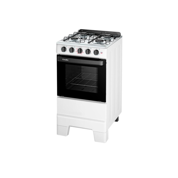 Fogão Esmaltec 4 Bocas Ideal Pop com Mesa em Inox Branco Bivolt