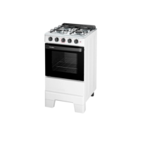 Fogão Esmaltec 4 Bocas Ideal Pop com Mesa em Inox Branco Bivolt