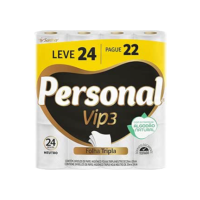 Personal Papel Higiênico Vip Folha Tripla, 24 Rolos De 20M