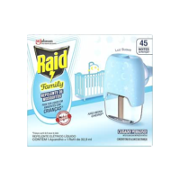 Raid Repelente Eletrico Líquido Family, Até 45 Noites de Proteção contra Mosquito, 1 Aparelho e 1 Refil de 32,9ml