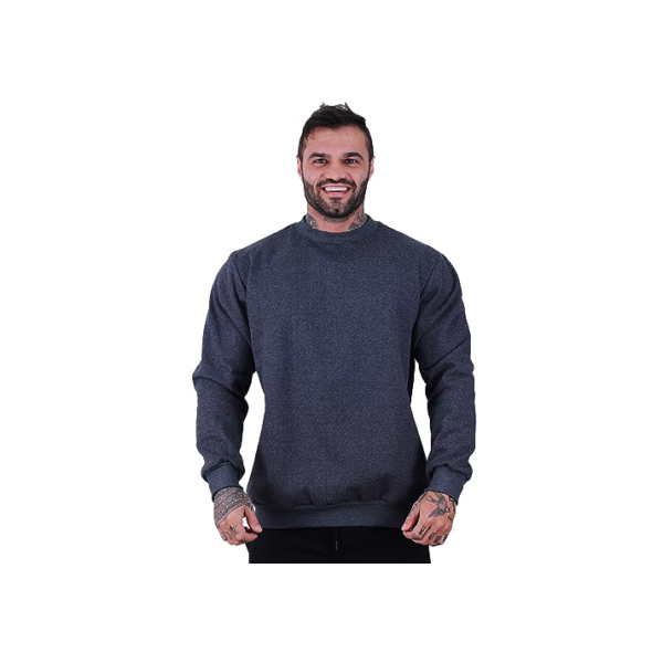 Blusa Moletom Basic MXD Conceito Sem Touca Academia Fitness Casual Lisa Sem Estampa (G, Grafite)
