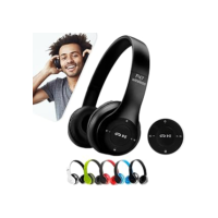 Fone de Ouvido Headphone P47 Sem Fio Bluetooth Wireless Micro Sd 5.0 Dobrável Com Microfone Regulável Para Corrida Academia Escritório Caminhada Linha Premium (Preto)