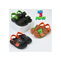 Kit 3 Pares Sandália Babuche Infantil Menino