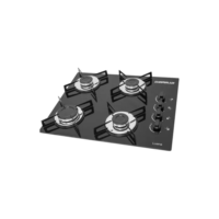 Chamalux Ultra chama 4 bocas Fogão cooktop gás preto