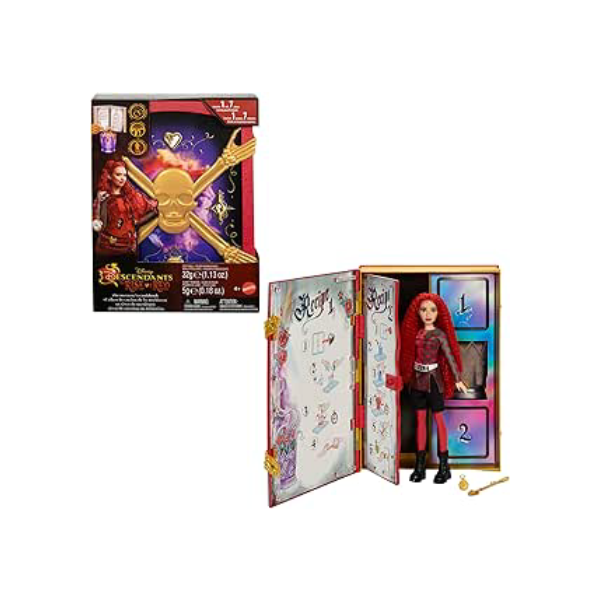 Disney Descendentes, Boneca Red e Livro Encantado com 3 Receitas Mágicas, Inspirado no filme Disney Descendentes 4: A Ascensão de Copa, Para crianças a partir de 4 anos, Mattel
