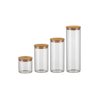 Conjunto De 4 Potes Herméticos Tampa De Bambu Electrolux