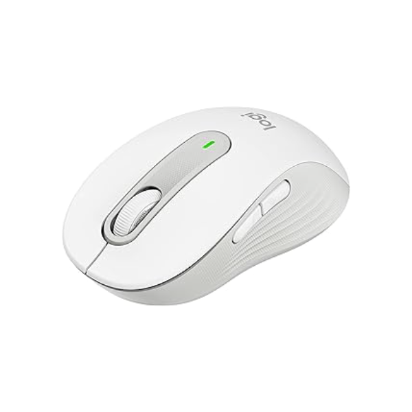 Mouse Sem Fio Logitech Signature M650 com Design de Tamanho Compacto, Clique Silencioso, Botões Laterais Personalizáveis, Conexão USB e Bluetooth - Branco