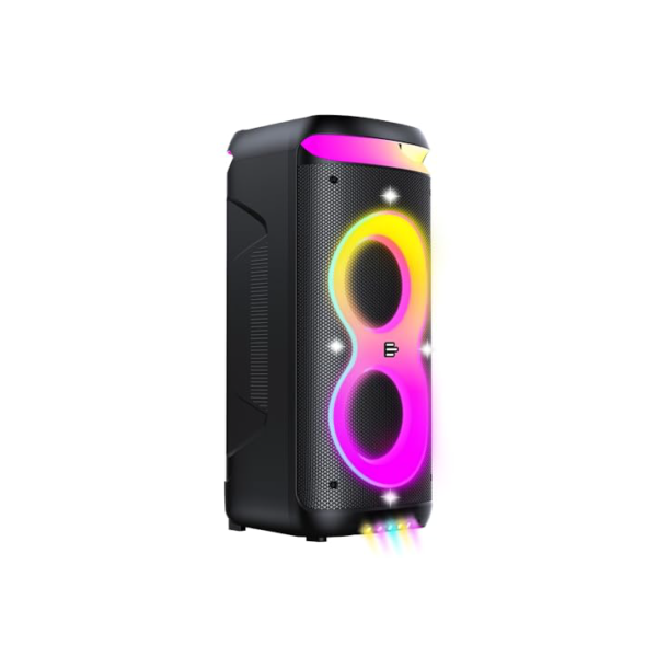 Caixa de Som Pulsebox 3 Double 8, 1400W, Extreme Bass, Cores RGB, Bluetooth 5.3 Rápida Conexão, Entrada Auxiliar, P10, Rádio FM, Preto - SP511