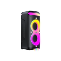 Caixa de Som Pulsebox 3 Double 8, 1400W, Extreme Bass, Cores RGB, Bluetooth 5.3 Rápida Conexão, Entrada Auxiliar, P10, Rádio FM, Preto - SP511