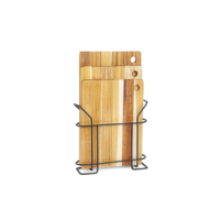Kit 3 Tábuas Teca c/Suporte Organizador de Aço, Stolf