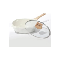 Frigideira Cerâmica Tipo Wok Com Tampa 28cm Branca