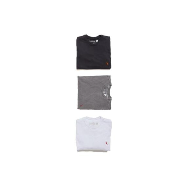 Kit 3 Camisetas Brasa Reserva Mini - Preto+Branco