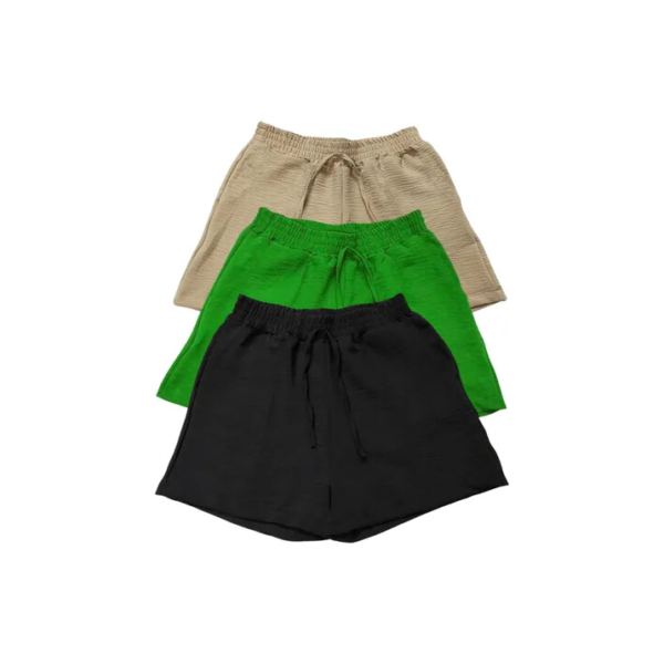 Kit 3 Shorts Feminino Basico Cintura Alta Confortável