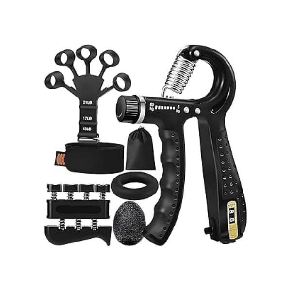 Hand Grip Kit com 5 Peças Fortalecedor de Mão Exercitador Dedos e Punhos Exercício Fisioterapia Dedos Mãos