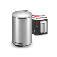 Lixeira de Inox Escovado Slim 3 Litros Com Pedal - Powermaid