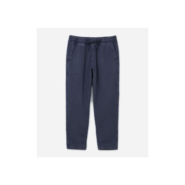 Calça Jogger em Sarja Estonada com Cordão e Bolso Frontal Pespontado Azul