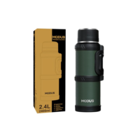 Garrafa Térmica De Aço Inoxidável Grande Capacidade 2,4l Quente Frio Inox Isolada (Verde)