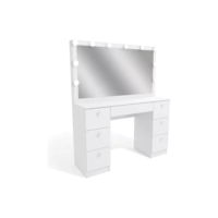 Penteadeira Ditália Pe80 Com Kit Luz Branco Cor Branco