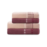 Camesa Jogo de Banho Bossa Select 4 peças Vinho Com Rose Claro 100% Algodão