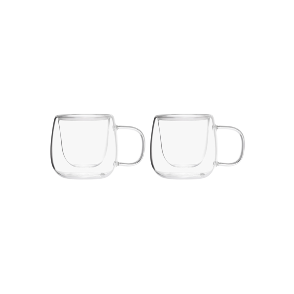 Par De Xícaras 80 ml Café Parede Dupla Vidro Borossilicato