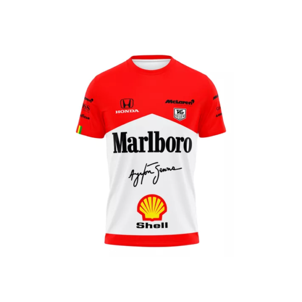 Camiseta Mclaren Marlboro Senna F1 Dry Fit Para Academia