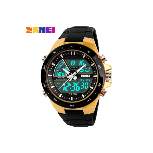 SKMEI 1016 Relógio de quartzo à prova d'água digital esportivo analógico pulseira de silicone ao ar livre relógio masculino