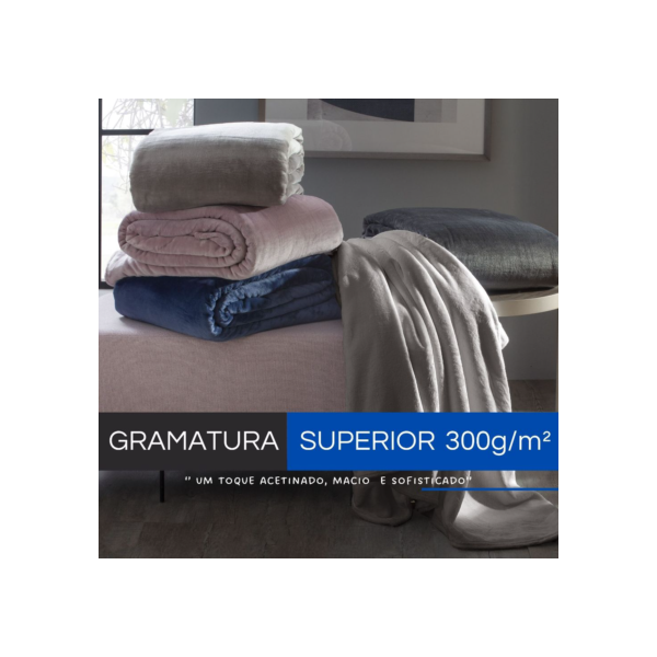 Cobertor Toque De Seda Alta Gramatura 300 g/m² Casal Queen King Manta Quentinha Microfibra Corttex