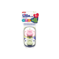 Lillo Kit De Chupeta 100% Silicone Calming Brilha No Escuro Bico Simétrico 6+ Meses - Rosa