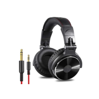 Fone de Ouvido P/Estúdio DJ OneOdio Pro-10 Black, Falante 50mm Neodimio Conexão P2 ou P10 Com Microfone, Cabo Destacável, Preto, Grande