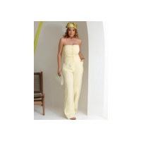 Conujunto Elegante Feminino Calça Pantalona Top Alfaiataria