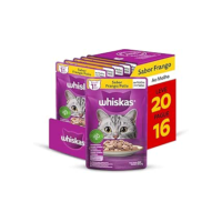 Pack Ração Úmida Whiskas Sachê Frango ao Molho para Gatos Adultos - Leve 20 Pague 16
