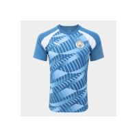 Camisa Manchester City 23/24 s/nº Pré-Jogo Puma Masculina - Azul+Branco