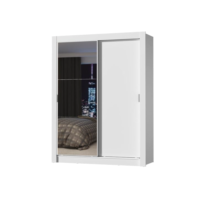 Guarda-Roupa Solteiro Madesa Denver 2 Portas de Correr com Espelho - Branco
