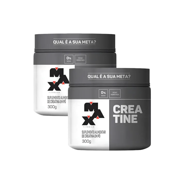 Kit 2x Creatina 300g Max Titanium Monohidratada em Pó Sem Sabor