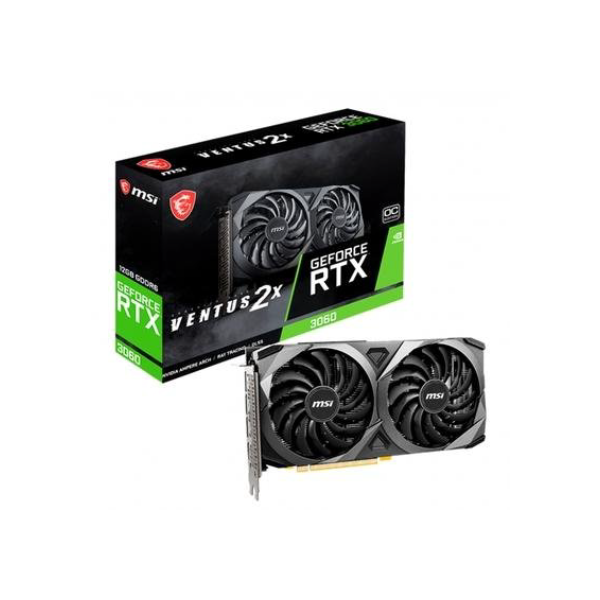 Placa de Vídeo RTX 3060 Ventus 2X 12G OC MSI GeForce, 12GB GDDR6, 15 Gbps, Ray Tracing