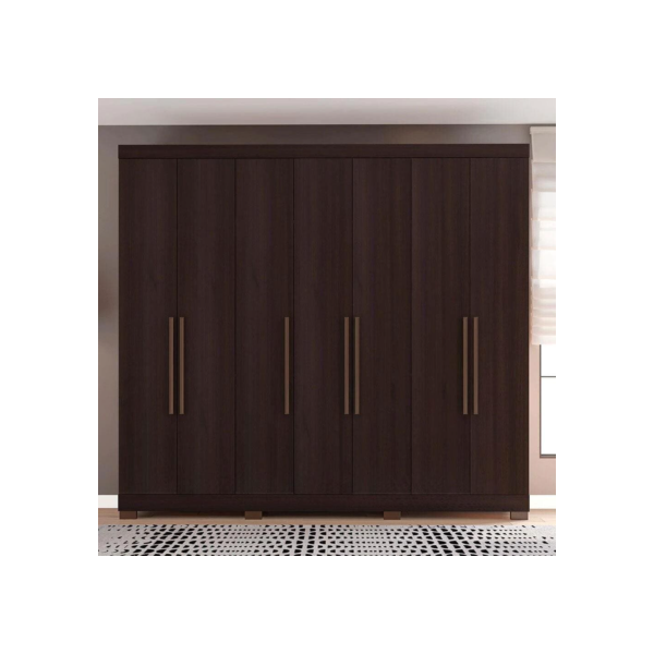 Guarda-Roupa Bartira Diplomata com 7 Portas e 6 Gavetas - 255,6cm de largura - Café