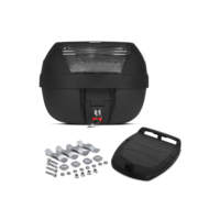 Baú Bauleto Moto Motoboy 28 Litros Lente Cristal Pro Tork Com Conjunto de Fixação E Fechadura Chave