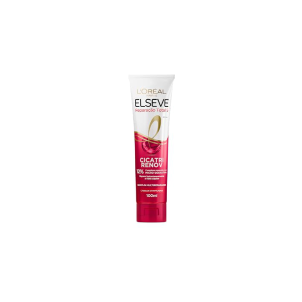Leave-In L'Oréal Paris Elseve Reparação Total 5 Cicatri Renov, Reparação Instantânea, Desembaraço Imediato, Repara os Danos Fio a Fio, Para Todos os Tipos de Cabelo 100ml