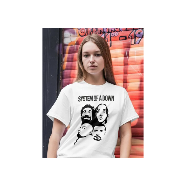 Camiseta Basic Banda System Of A Down Punk Rock Algodão Off