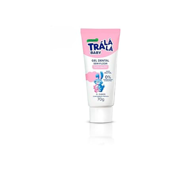 Trá Lá Lá Creme Dental Infantil 70G Sem Flúor Tutti-Frutti Baby Branco 70 G