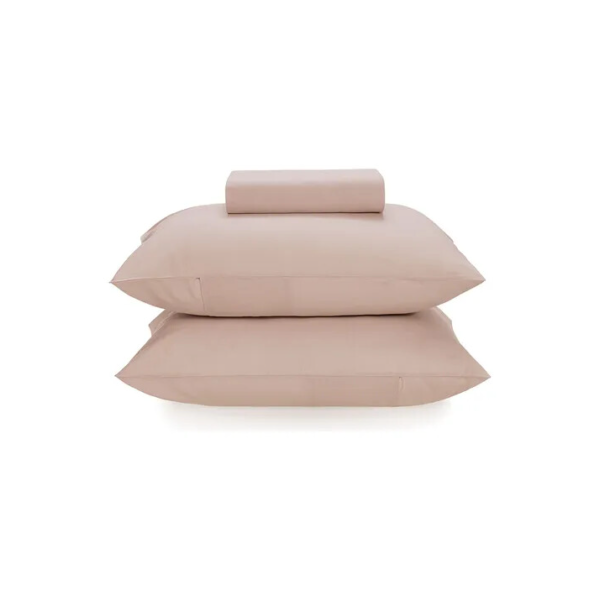 Jogo De Cama Casal Karsten 160 Fios Matiza Rosa Giz 3 Pçs