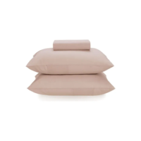 Jogo De Cama Casal Karsten 160 Fios Matiza Rosa Giz 3 Pçs