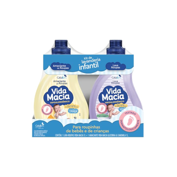 Kit Vida Macia (Lava Roupas e Amaciante - Glicerina e Camomila) 2 x 1L