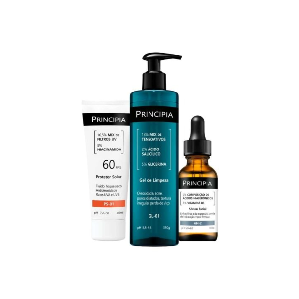 Kit Trio Limpeza, Hidratação e Proteção Solar GL + AH + PS