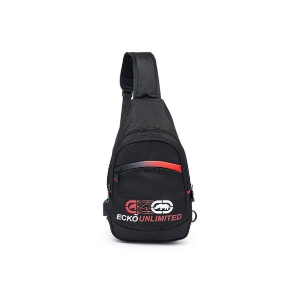 Bolsa Ecko Casual Masculina USB Transversal Escolar Reforçada Faculdade - Preto+Vermelho