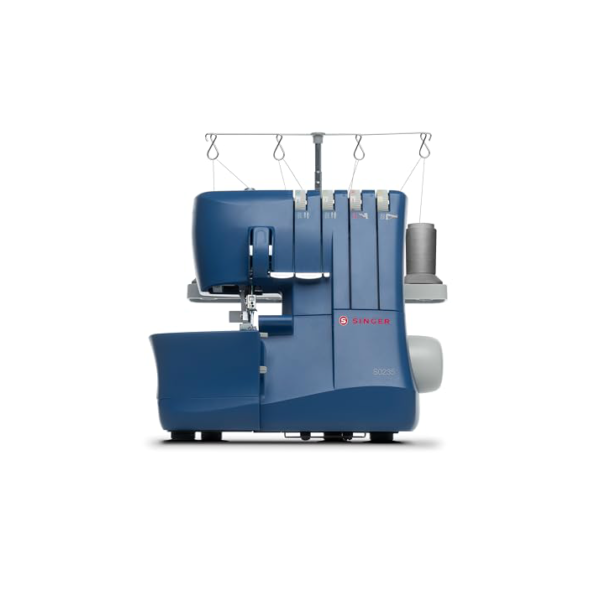 Máquina Overlock Singer S0235 Inclui Acessórios (2 Agulhas, Pinça, Chave de Fenda),220V | 4 Linhas, 1300 Pontos/Minuto, Luz LED, Passador de linha manual | Design Compacto e Portátil