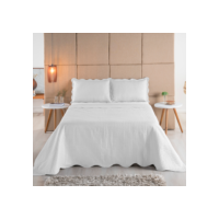 Kit Cobre Leito Colcha Queen 3 peças Dupla Face Micro Percal 150 Fios Matelado Pastilhas