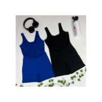 Kit 2 Macaquinhos Fitness Liso Academia Suplex Macacão Curto Treino