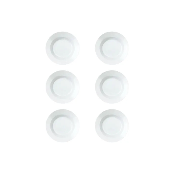 Jogo De Pratos Fundos 6 Peças Branco Duralex Opaline Vidro 23cm